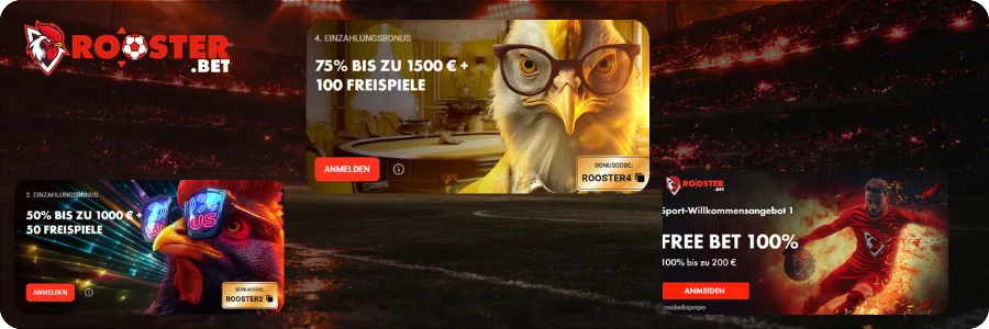 Rooster Bet Casino Bonus & Aktionen